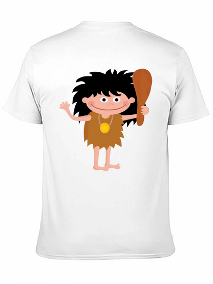 Cartoon Caveman Graphic T-Shirt