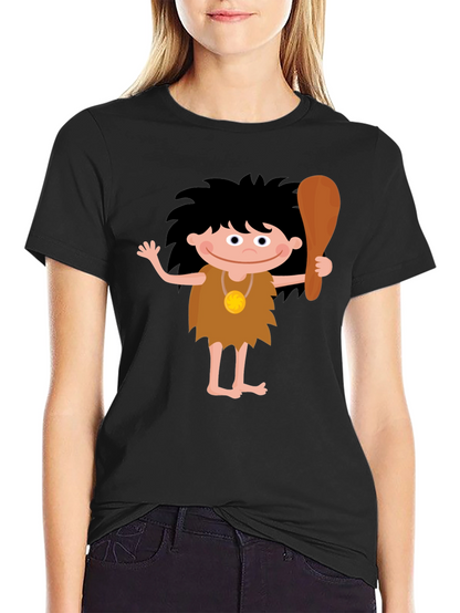Cartoon Caveman Graphic T-Shirt