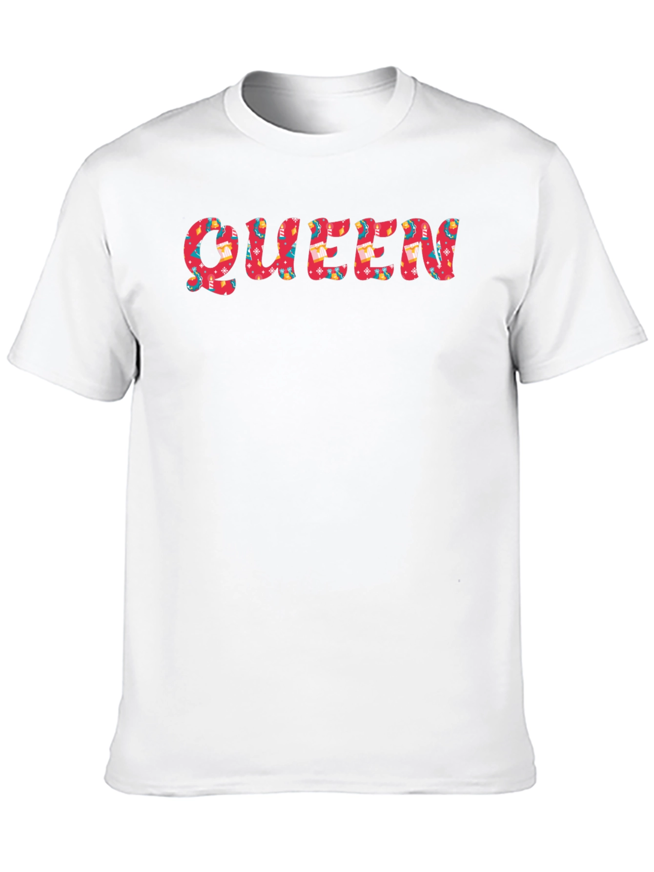 Queen Patterned Print Black T-Shirt