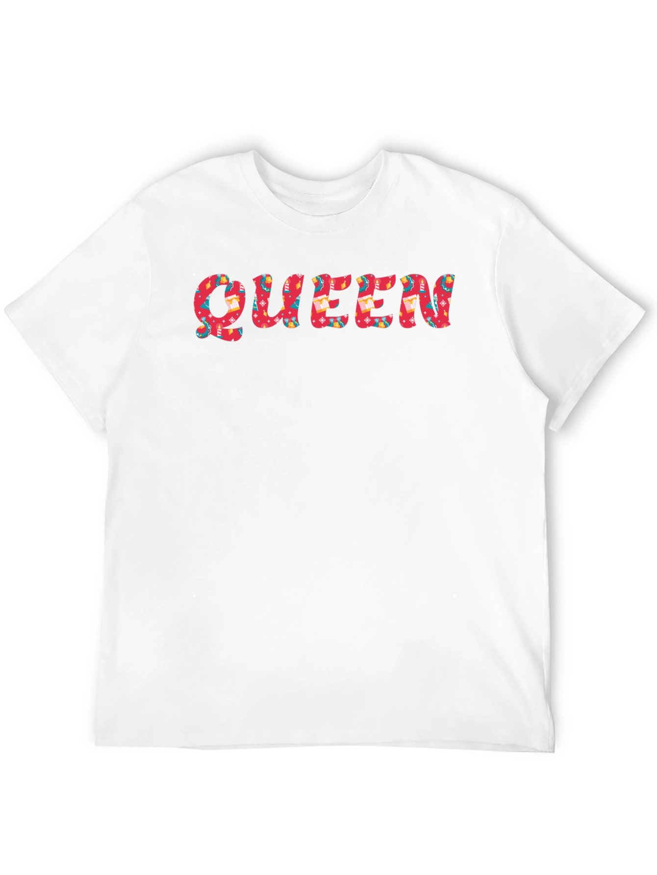Queen Patterned Print Black T-Shirt