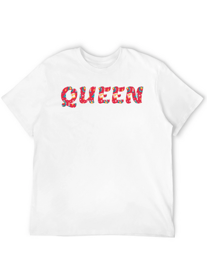 Queen Patterned Print Black T-Shirt