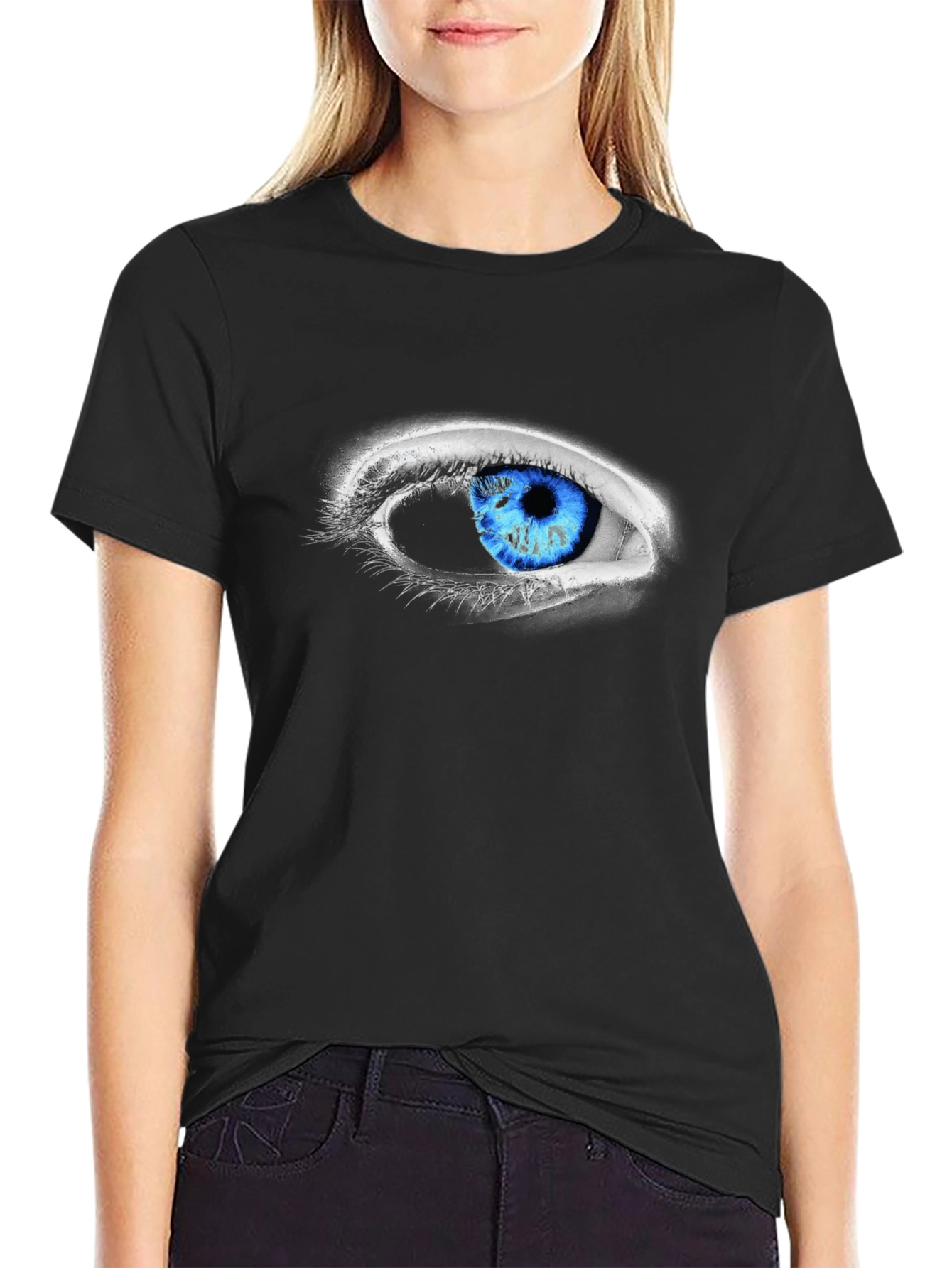 Eye-Catching Blue Eye Graphic Tee - Unique Design