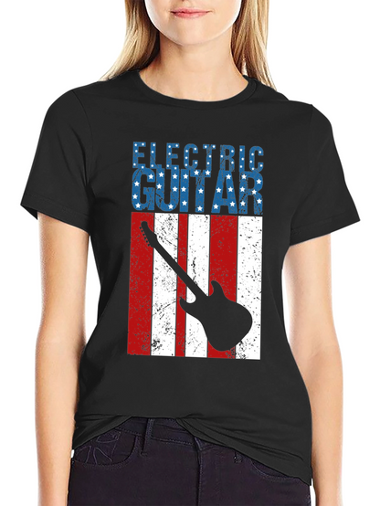 Electric Guitar American Flag T-Shirt