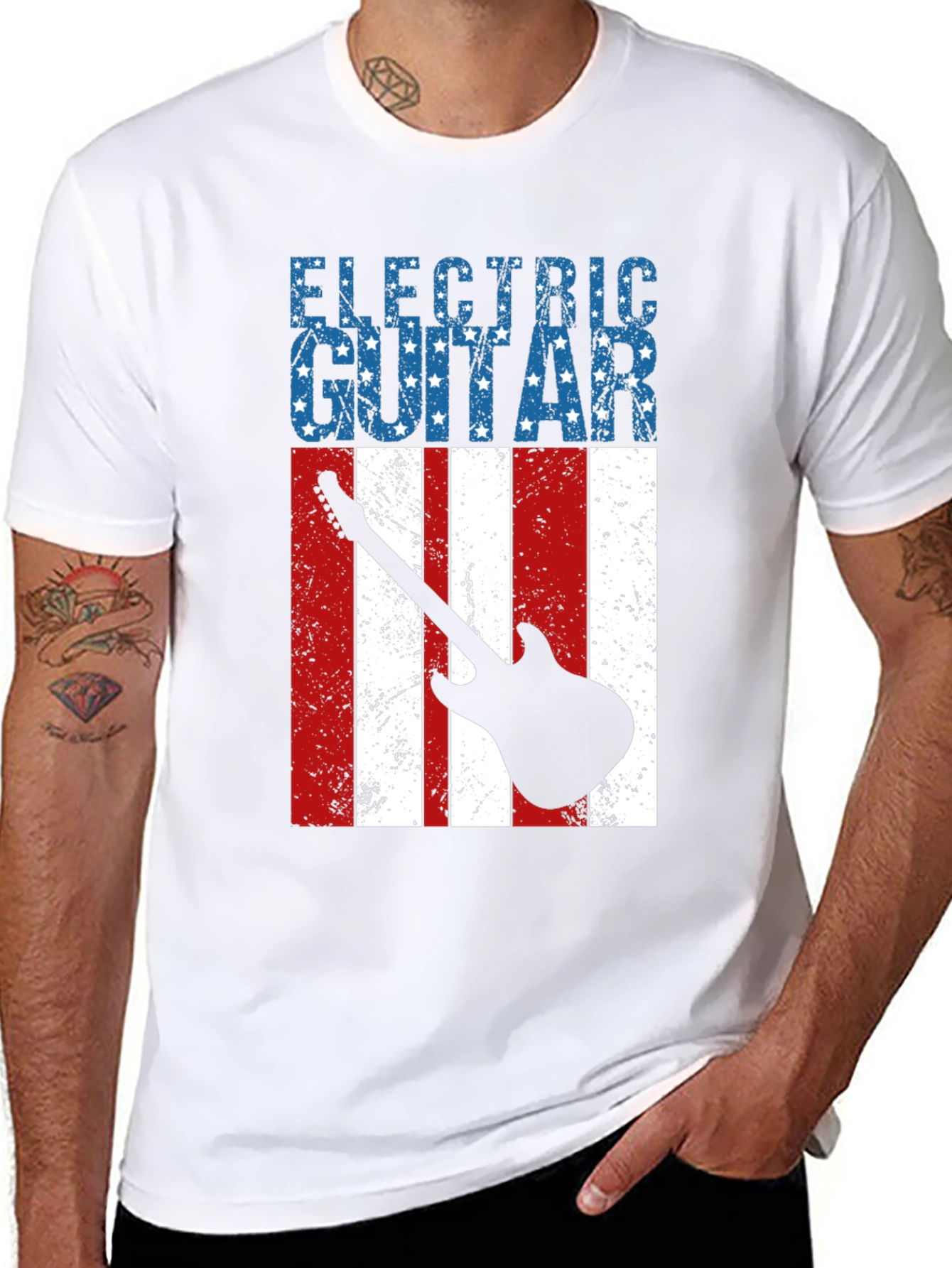 Electric Guitar American Flag T-Shirt