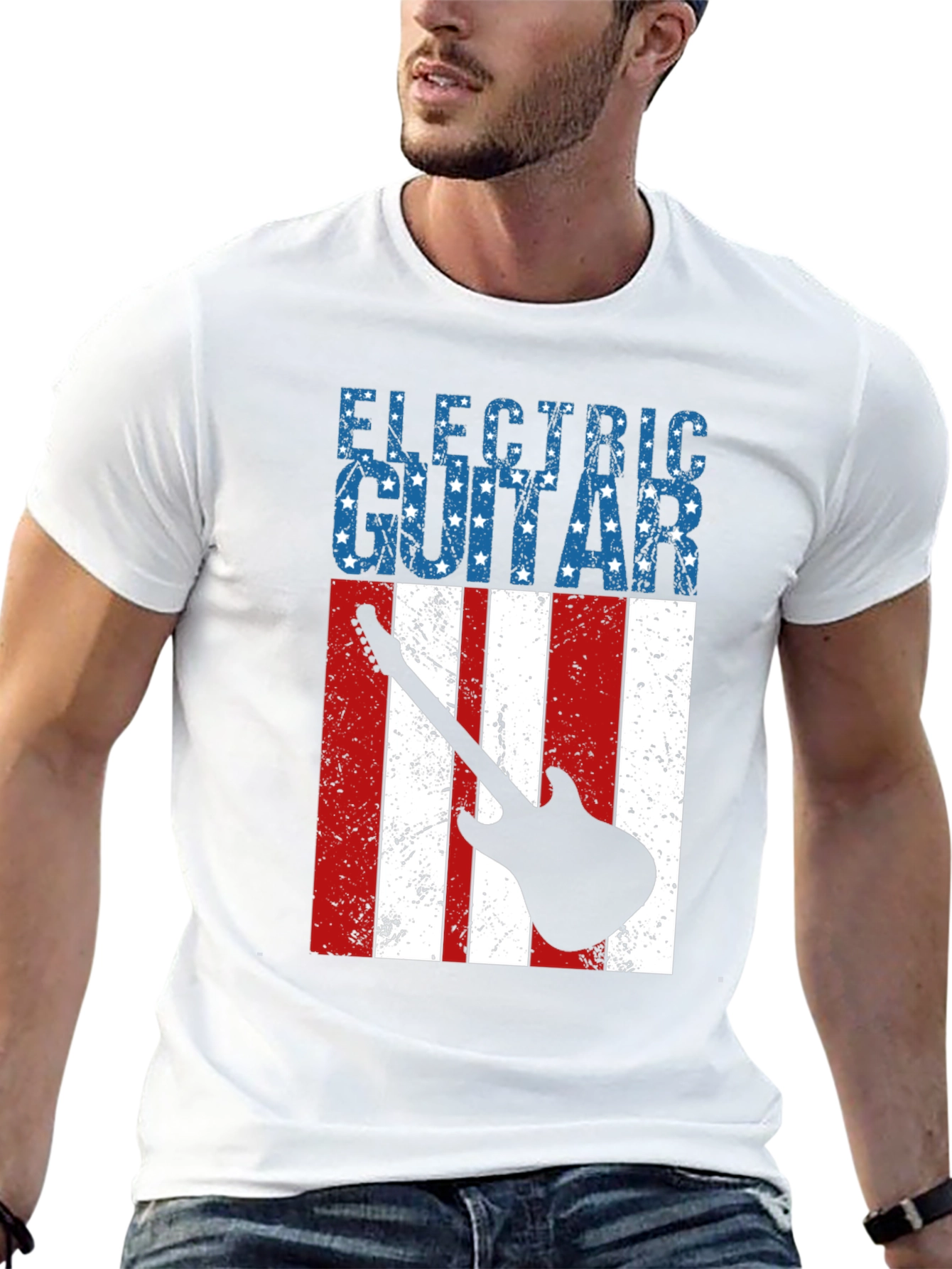 Electric Guitar American Flag T-Shirt