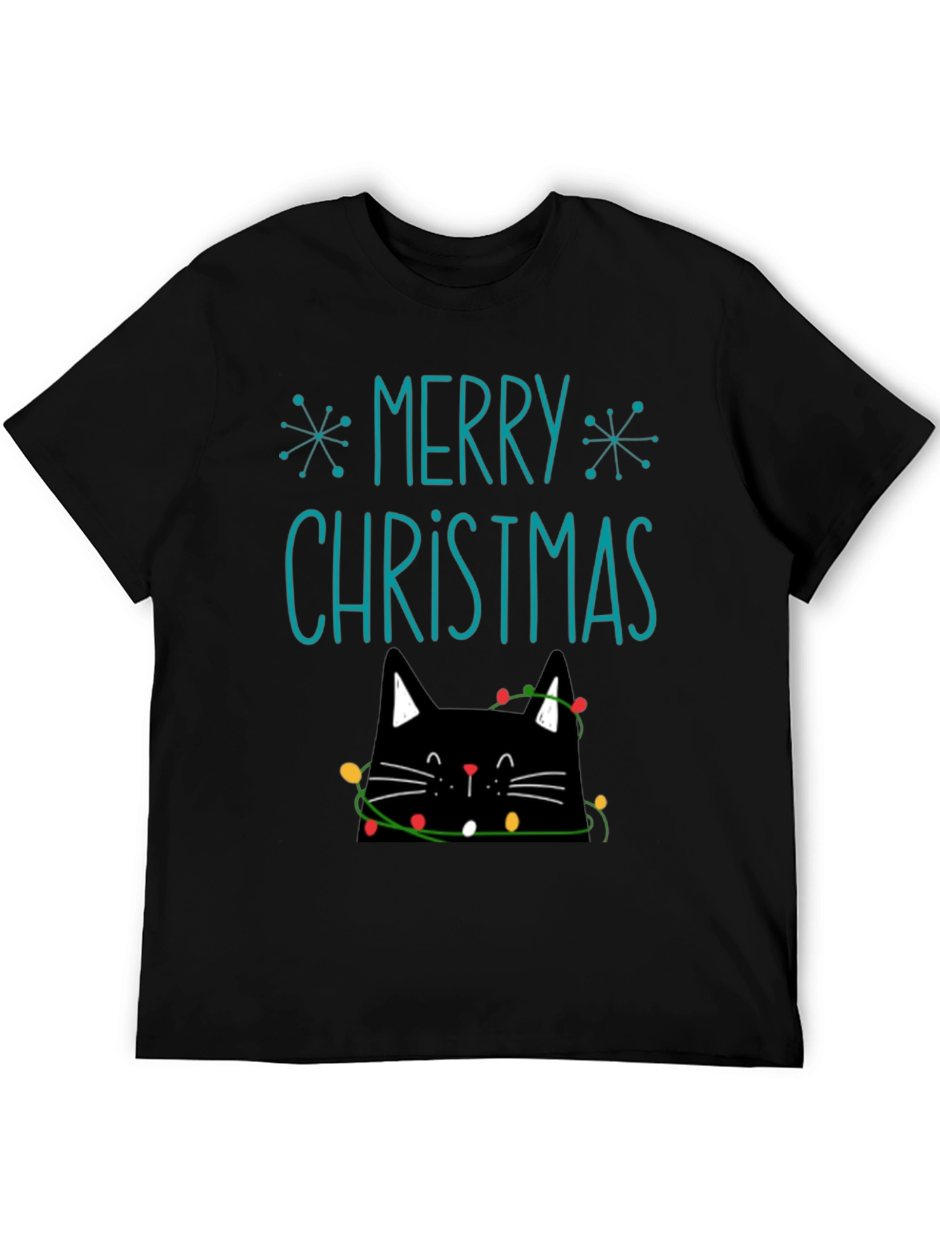 Merry Christmas Cat T-Shirt - Holiday Festive Tee