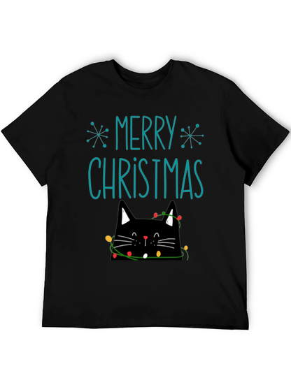 Merry Christmas Cat T-Shirt - Holiday Festive Tee