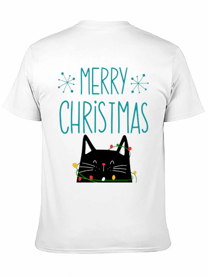 Merry Christmas Cat T-Shirt - Holiday Festive Tee