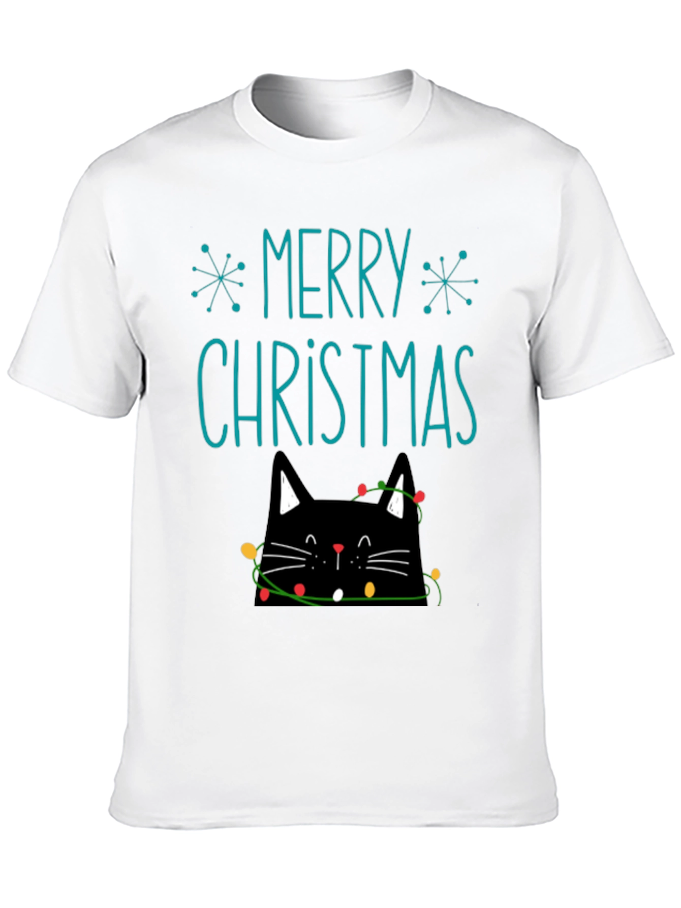 Merry Christmas Cat T-Shirt - Holiday Festive Tee