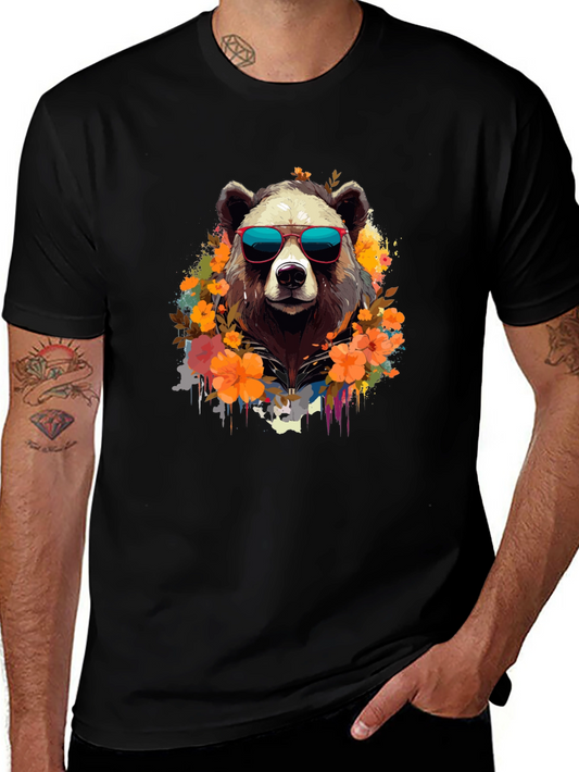 Cool Bear Graphic Tee - Stylish Animal Print T-Shirt