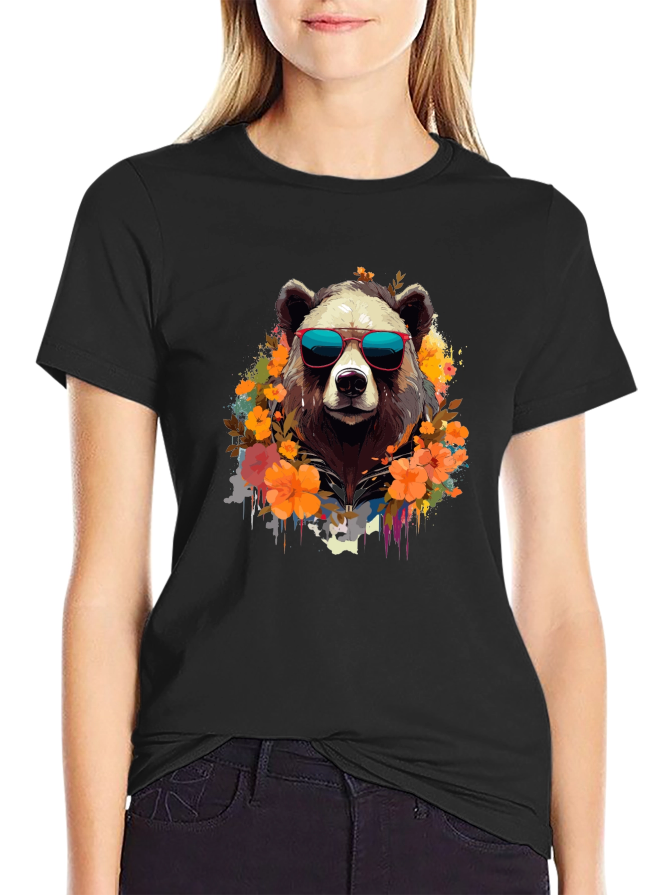 Cool Bear Graphic Tee - Stylish Animal Print T-Shirt