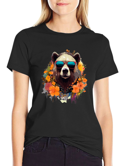 Cool Bear Graphic Tee - Stylish Animal Print T-Shirt