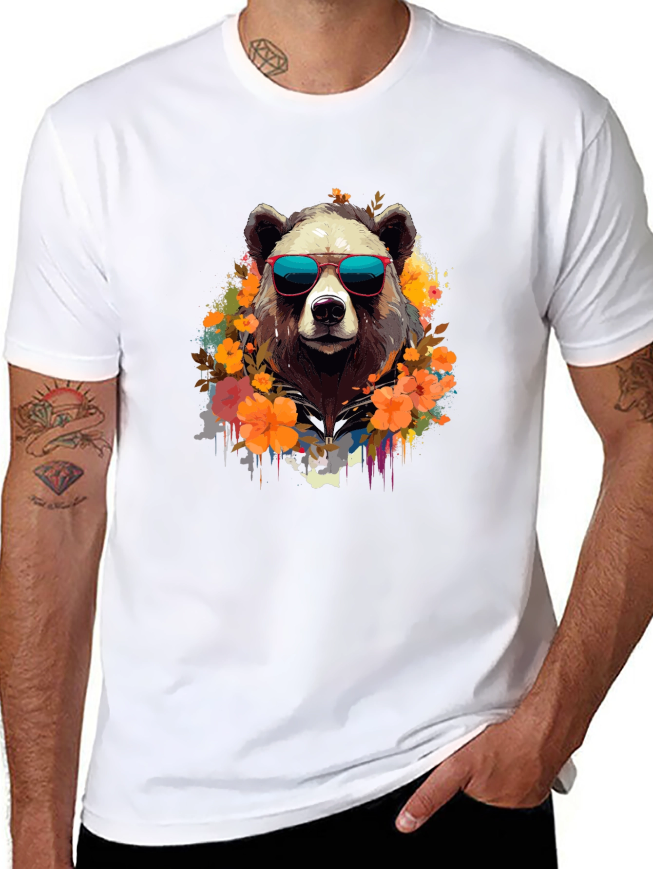Cool Bear Graphic Tee - Stylish Animal Print T-Shirt