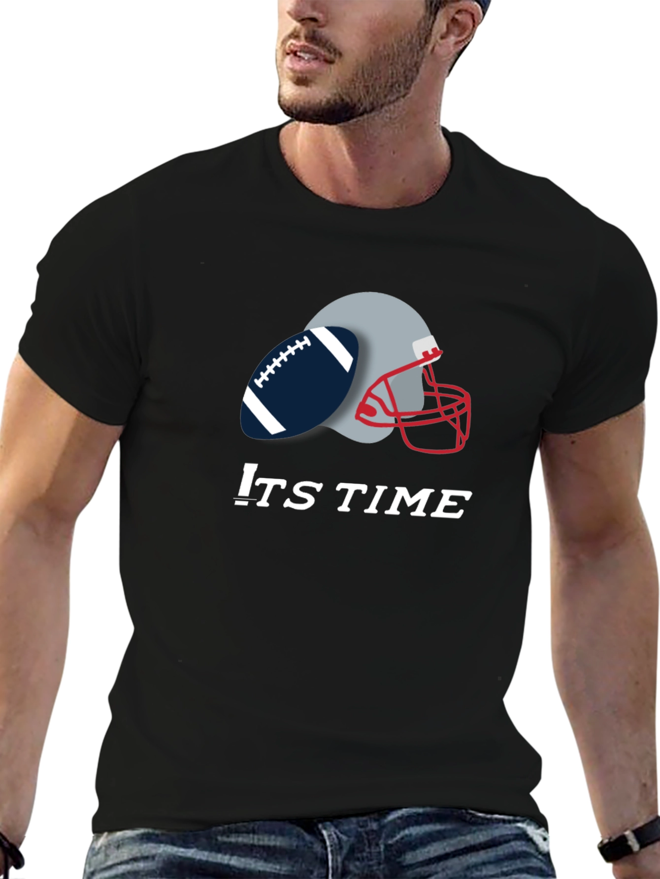 Its Time Football Graphic Tee - Black