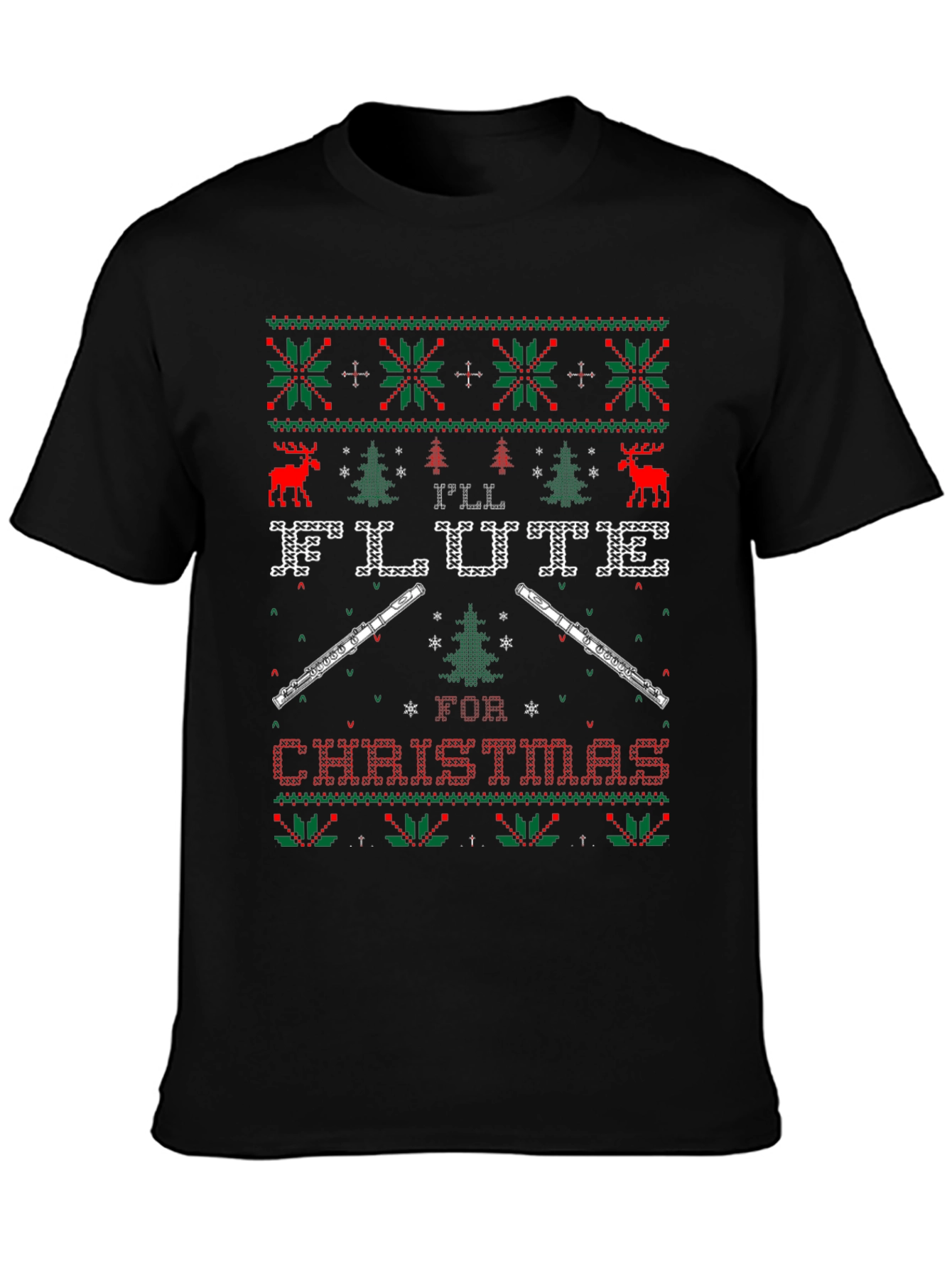 Flute Ugly Christmas Sweater T-Shirt