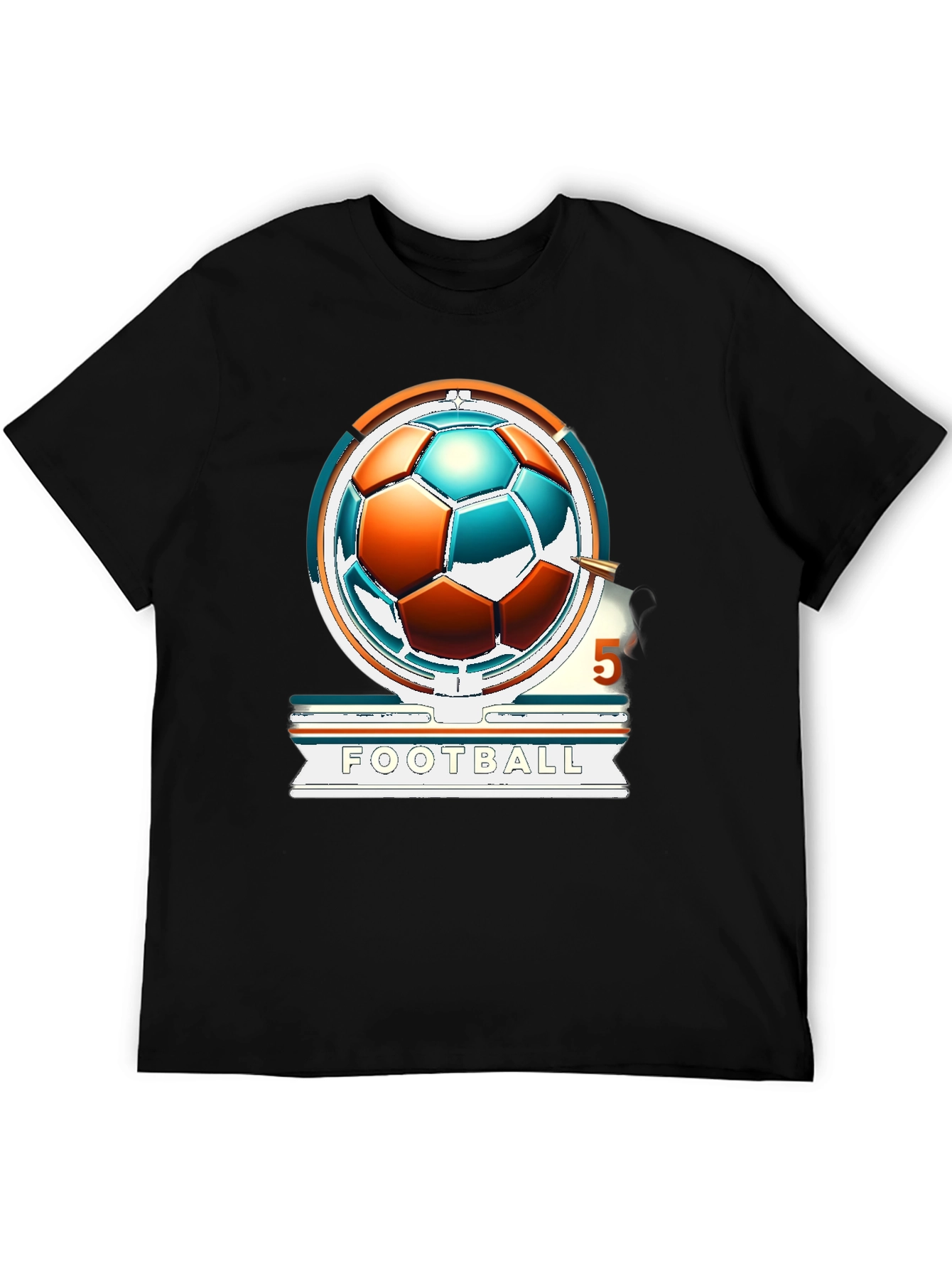 Football Graphic T-Shirt - Black Cotton Tee