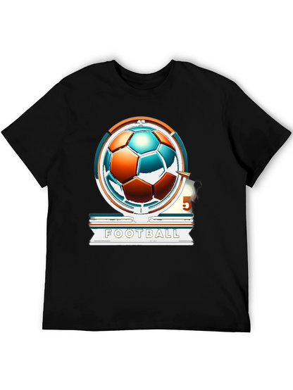 Football Graphic T-Shirt - Black Cotton Tee