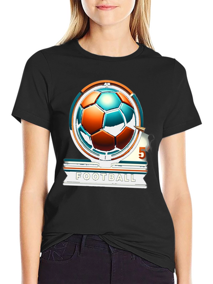 Football Graphic T-Shirt - Black Cotton Tee