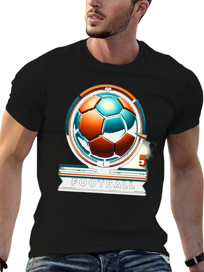 Football Graphic T-Shirt - Black Cotton Tee