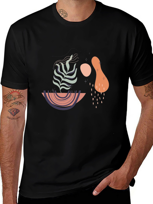 Abstract Graphic Print T-Shirt - Modern Art Tee