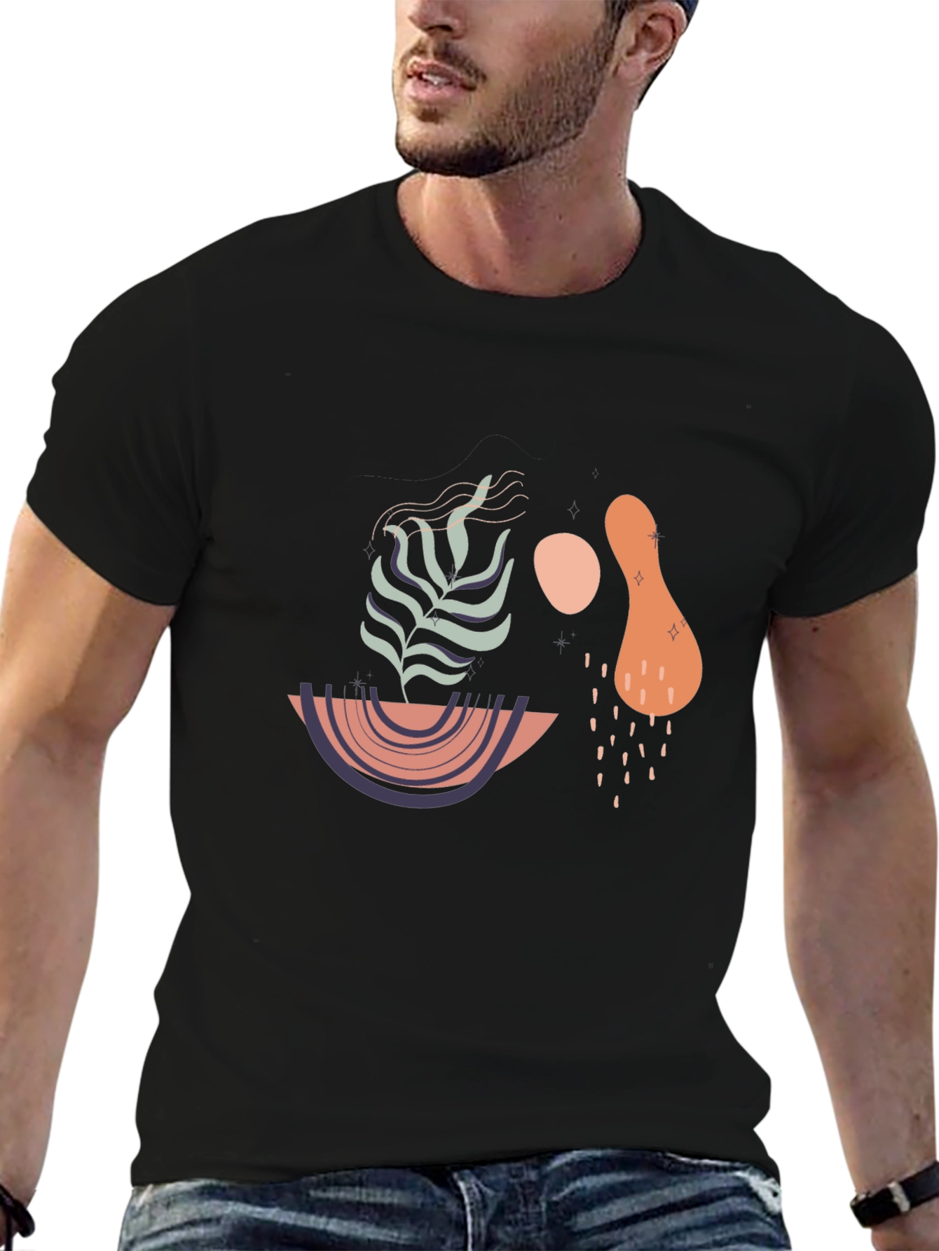 Abstract Graphic Print T-Shirt - Modern Art Tee