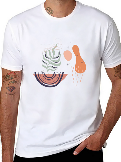 Abstract Graphic Print T-Shirt - Modern Art Tee