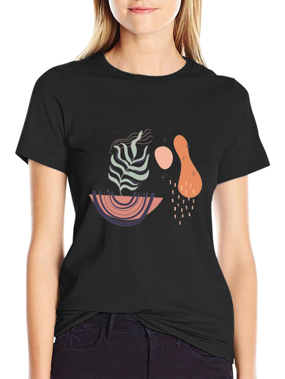 Abstract Graphic Print T-Shirt - Modern Art Tee