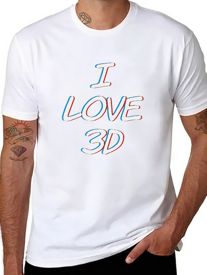 I Love 3D T-Shirt - Anaglyph Style