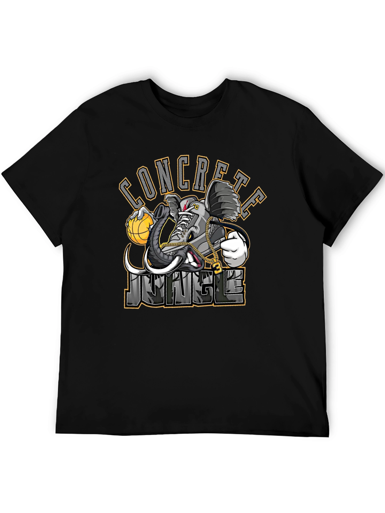 Concrete Jungle Elephant Sneaker Black T-Shirt