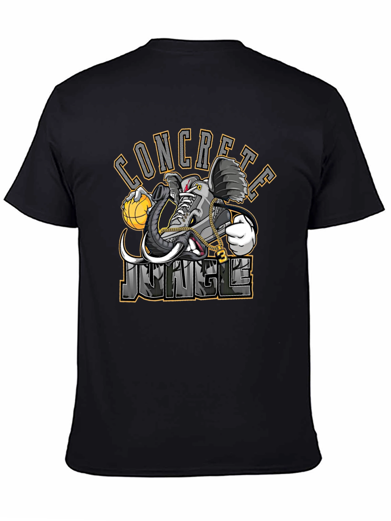 Concrete Jungle Elephant Sneaker Black T-Shirt
