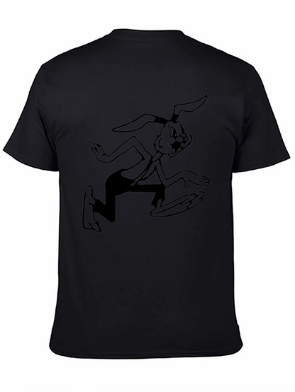 Cartoon Rabbit Black T-Shirt