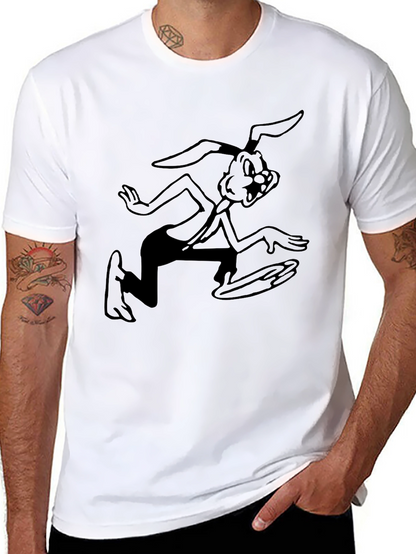 Cartoon Rabbit Black T-Shirt