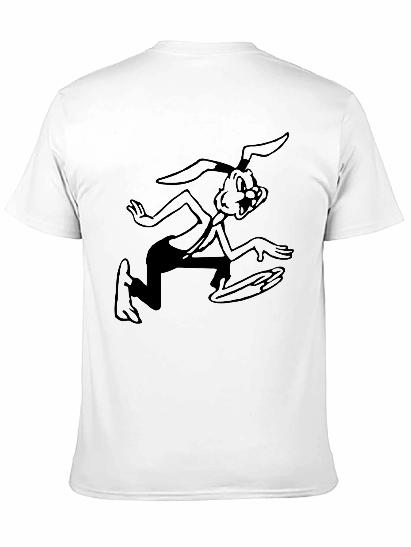 Cartoon Rabbit Black T-Shirt