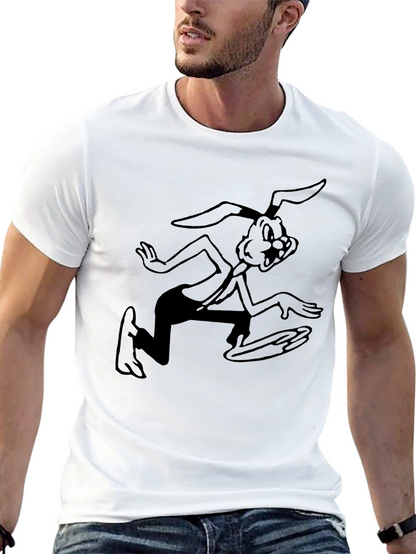 Cartoon Rabbit Black T-Shirt