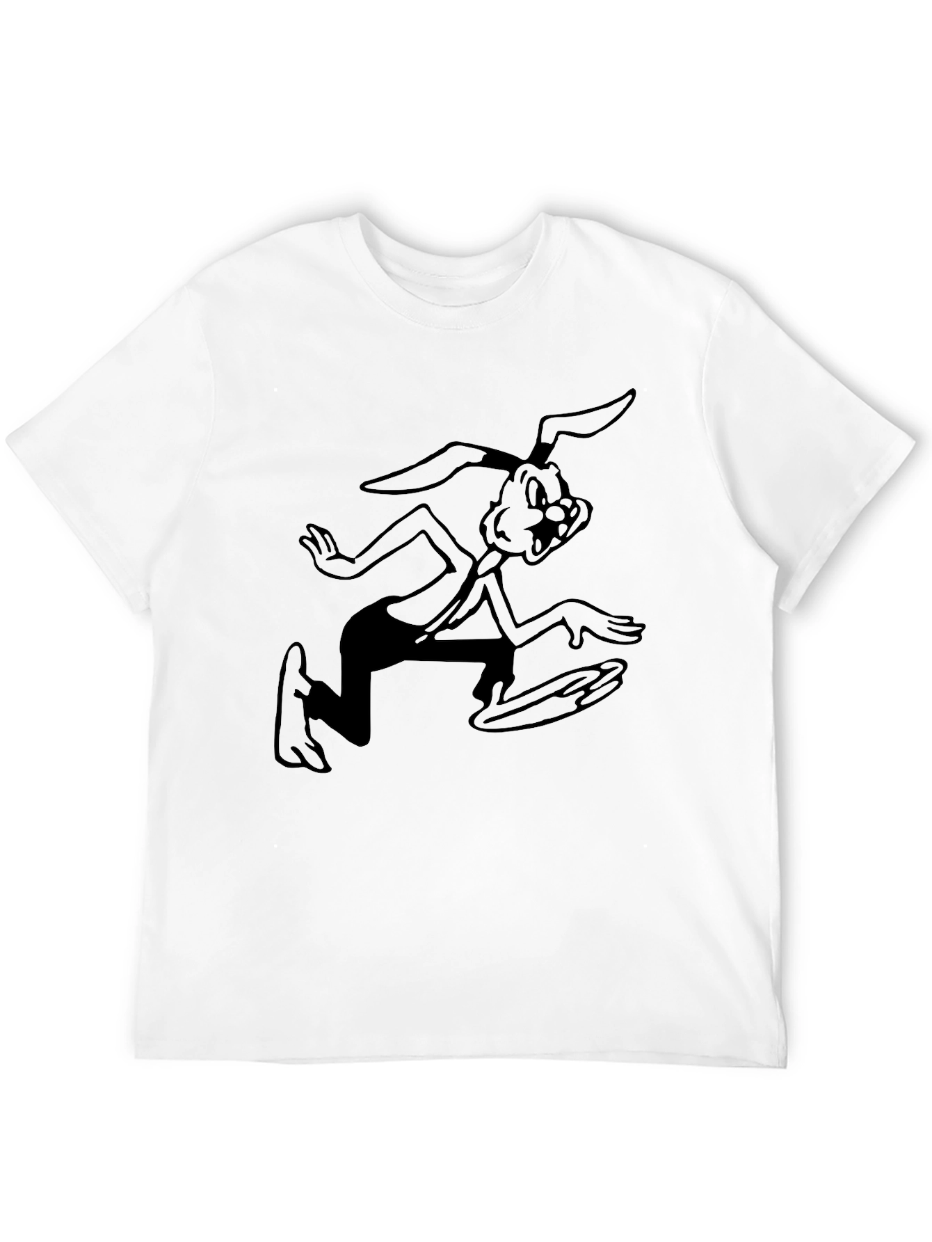 Cartoon Rabbit Black T-Shirt