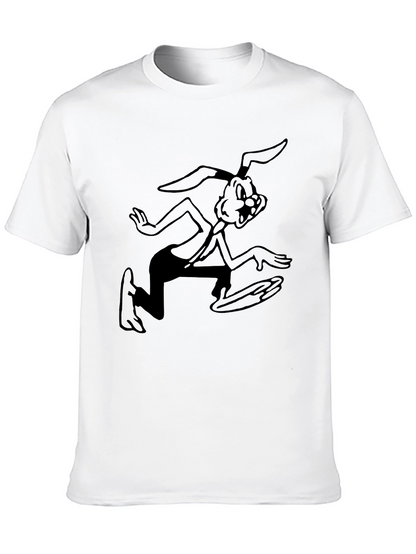 Cartoon Rabbit Black T-Shirt