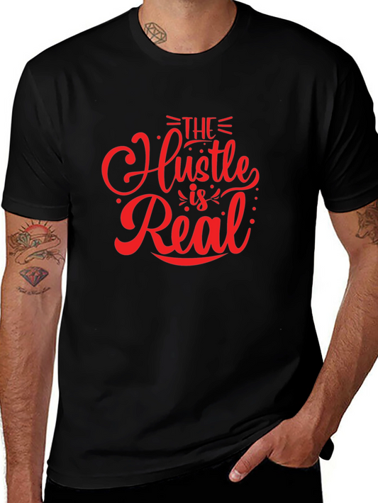 The Hustle is Real Black Graphic Tee