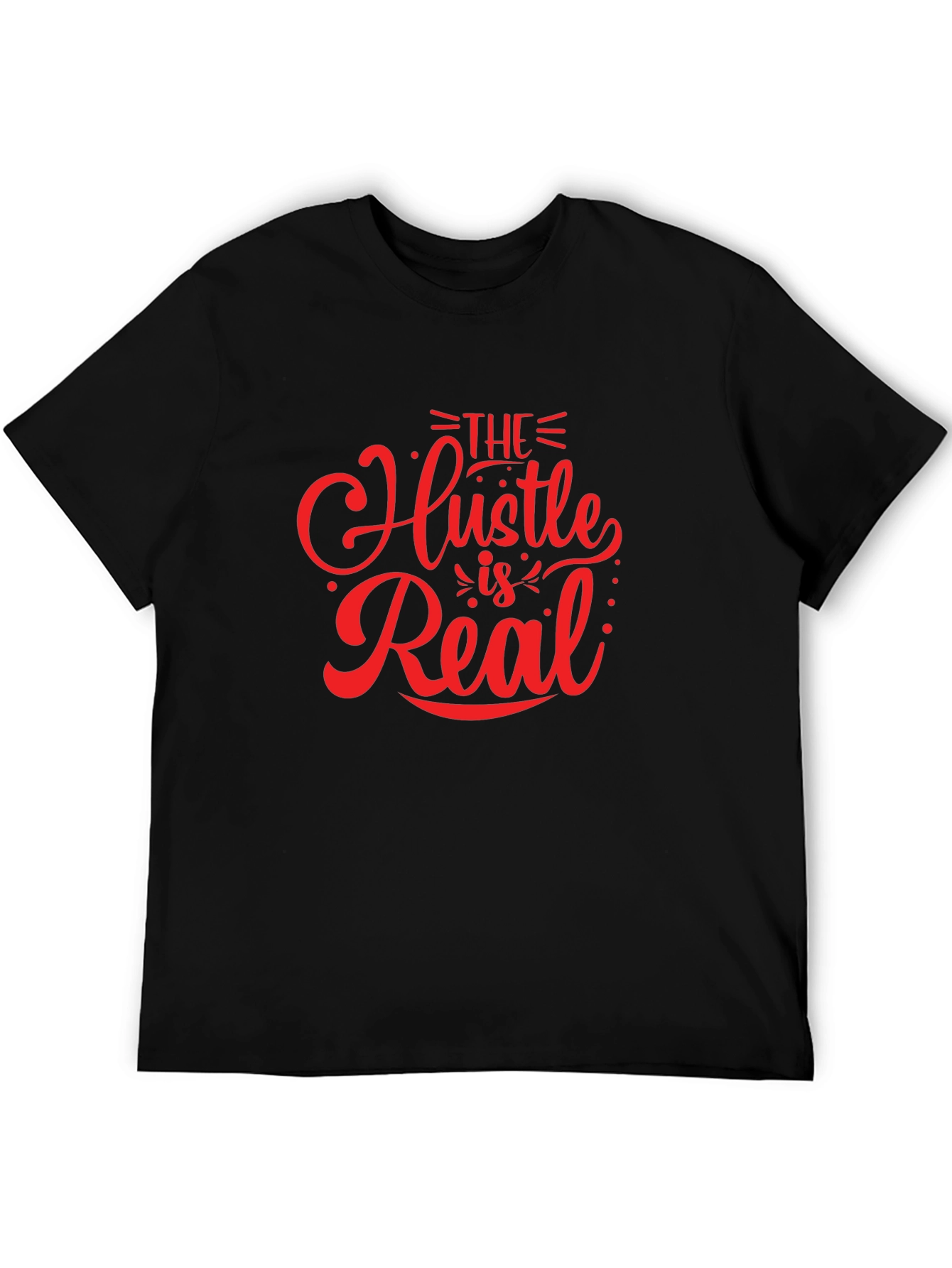 The Hustle is Real Black Graphic Tee
