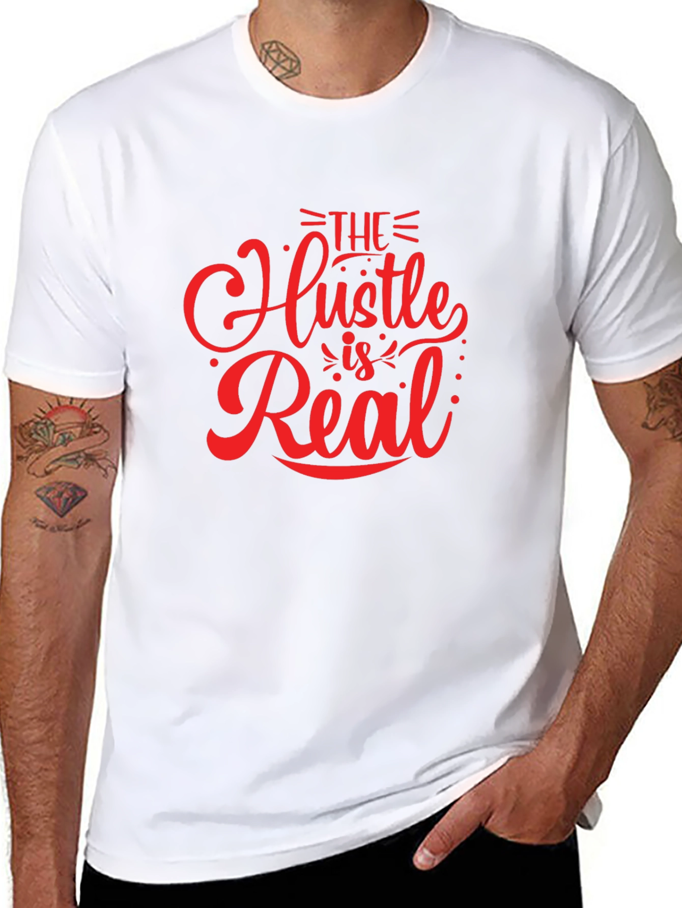 The Hustle is Real Black Graphic Tee