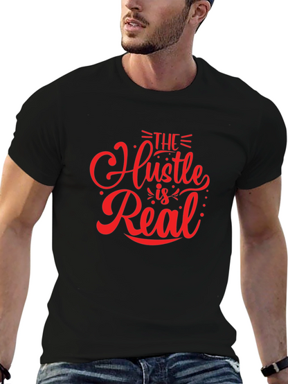 The Hustle is Real Black Graphic Tee