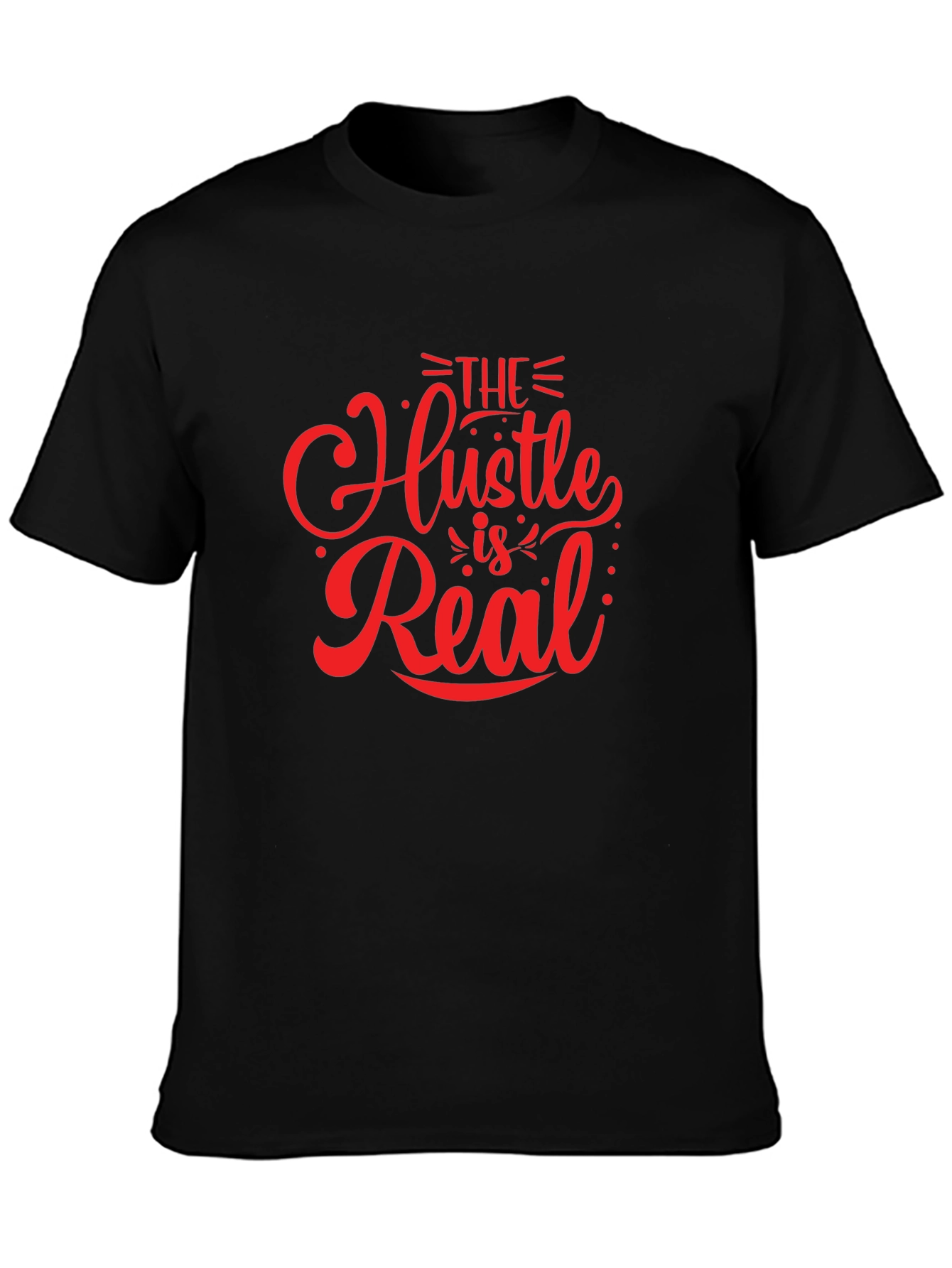 The Hustle is Real Black Graphic Tee