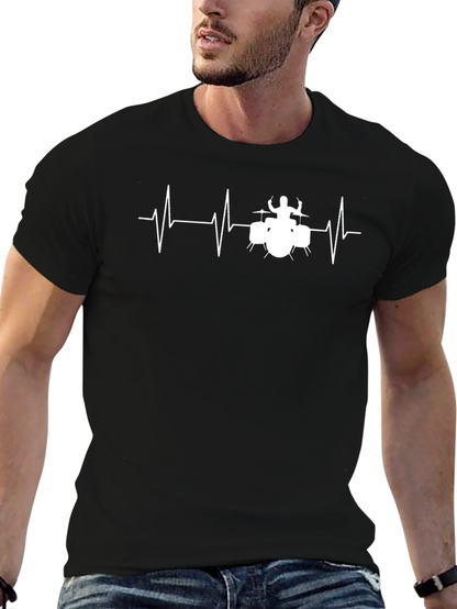 Drummer Heartbeat T-Shirt - Black