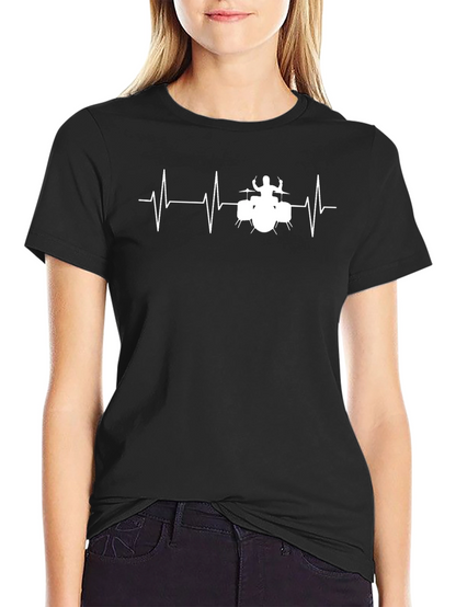 Drummer Heartbeat T-Shirt - Black