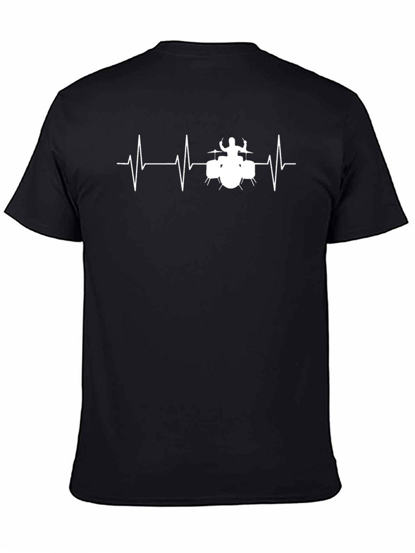 Drummer Heartbeat T-Shirt - Black