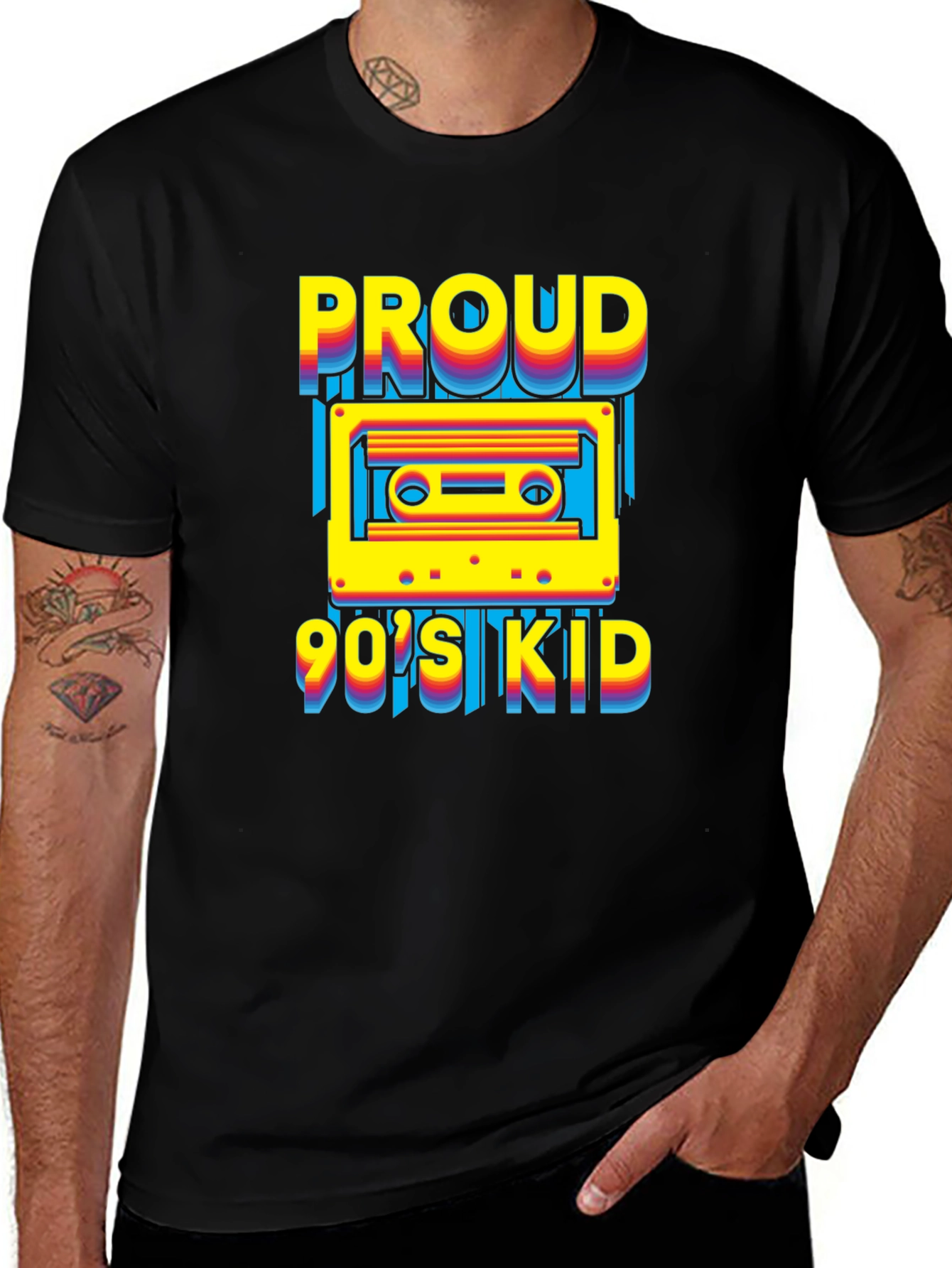 Proud 90s Kid Cassette Tape Graphic T-Shirt