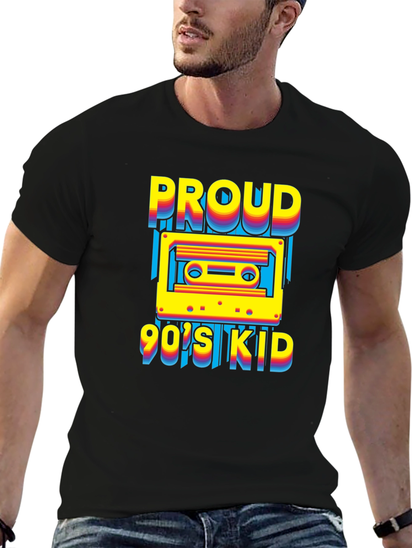 Proud 90s Kid Cassette Tape Graphic T-Shirt