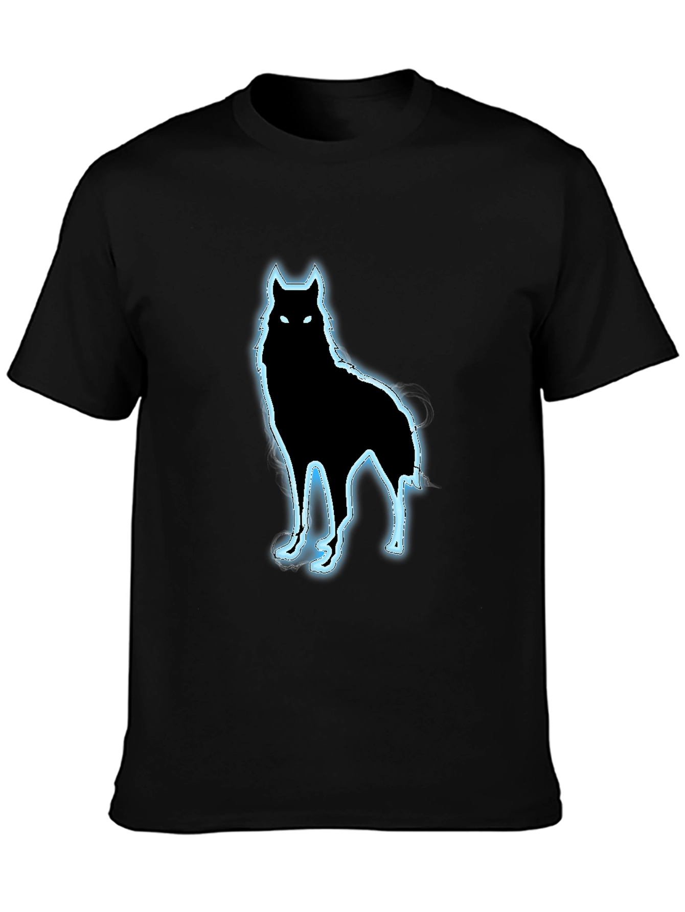 Wolf Graphic Black T-Shirt - Modern Fit