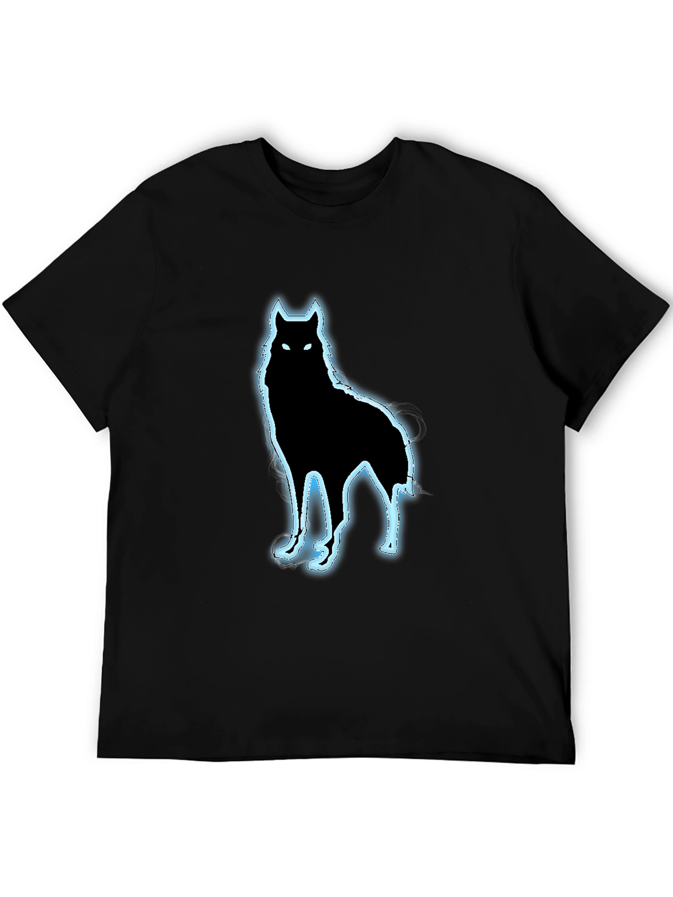 Wolf Graphic Black T-Shirt - Modern Fit