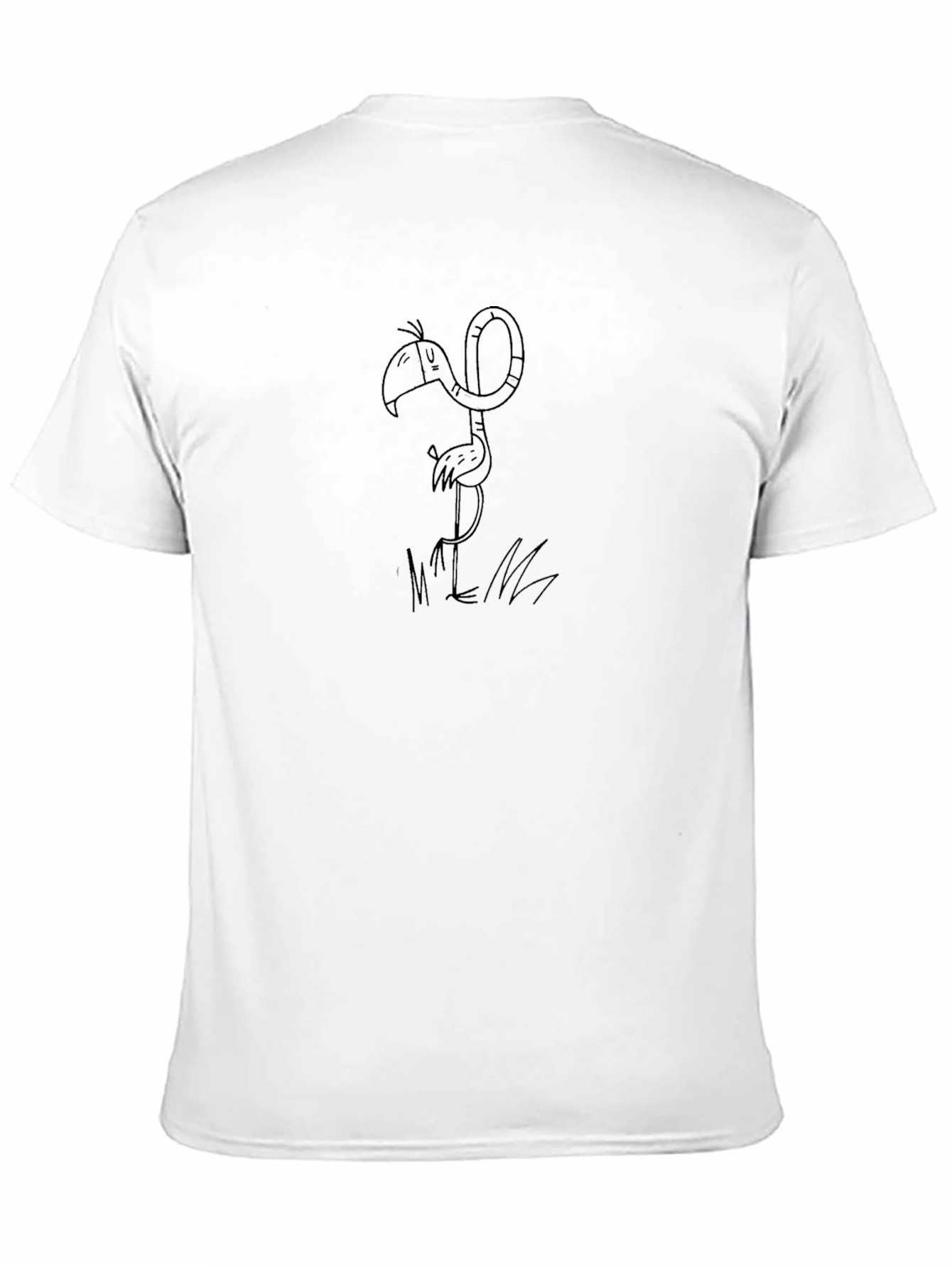Black T-Shirt with Flamingo Graphic Tee