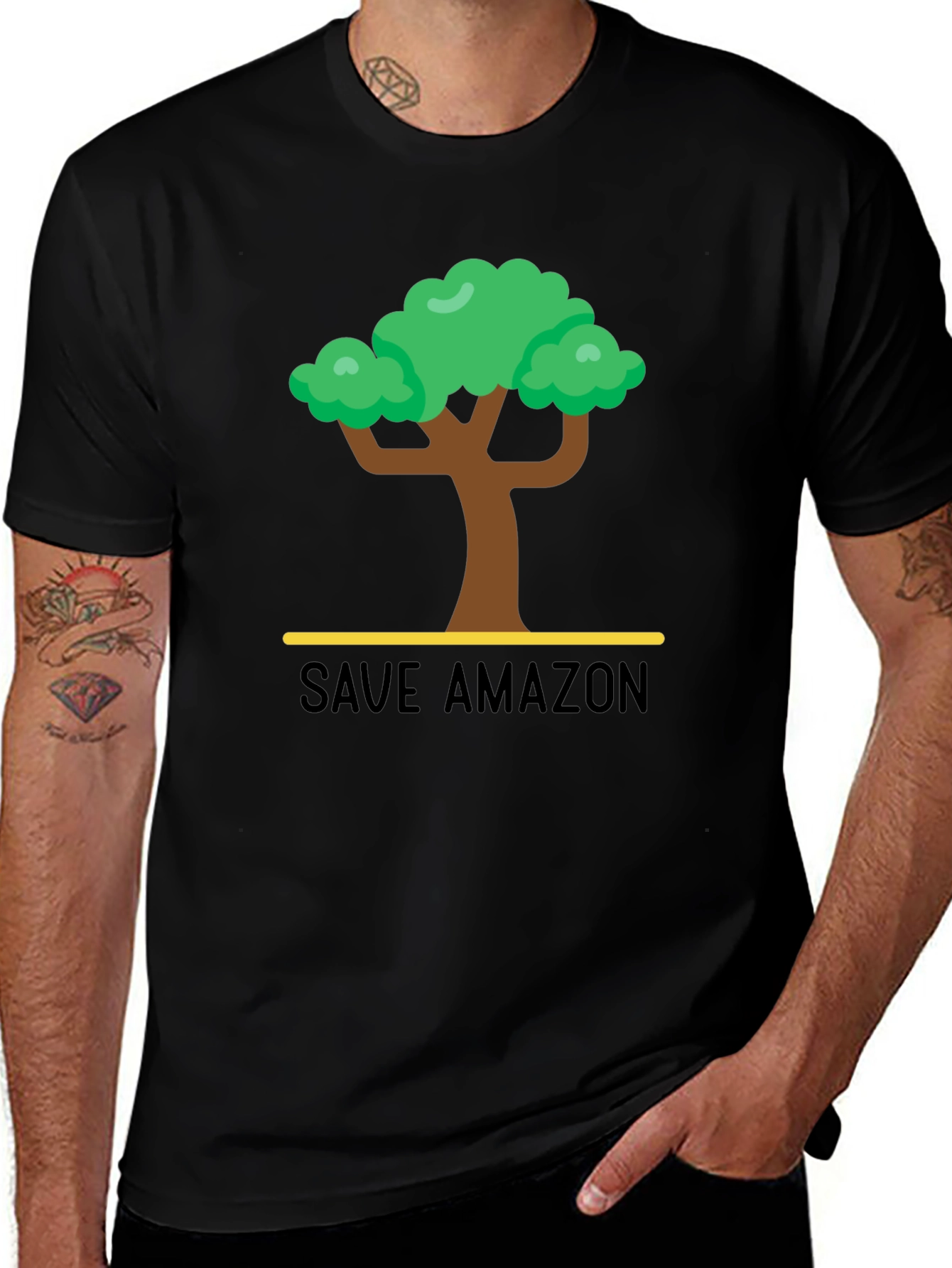 Save Amazon Graphic T-Shirt - Black